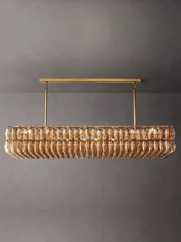 Light Luxury Stainless Steel Glass Crystal Chandelier